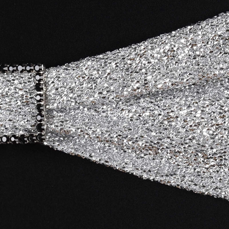 5 Pack | Silver Metallic Shimmer Tinsel Spandex Chair Sashes
