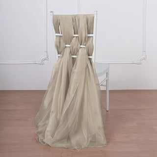 Natural DIY Premium Designer Chiffon Chair Sashes - A Touch of Elegance