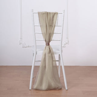Natural DIY Premium Designer Chiffon Chair Sashes - Set of 5