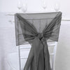 5 Pack | 22 x 78 Charcoal Gray DIY Premium Designer Chiffon Chair Sashes