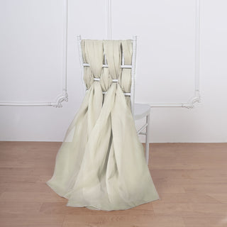 Beige Chiffon Chair Sashes - The Perfect Addition to Any Event