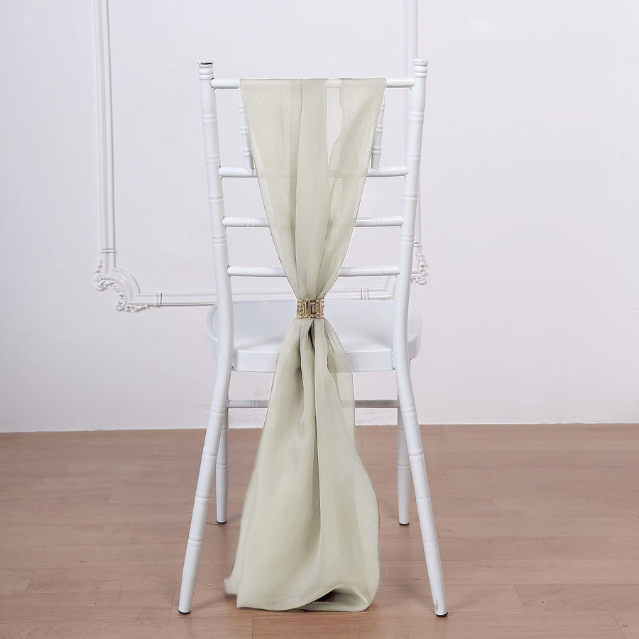 5 Pack | 22x78 Beige DIY Premium Designer Chiffon Chair Sashes