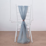 5 Pack | 22inch x 78inch Dusty Blue DIY Premium Designer Chiffon Chair Sashes