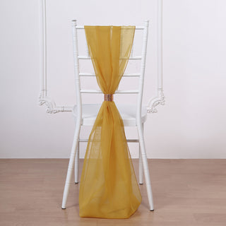 Mustard Yellow DIY Premium Designer Chiffon Chair Sashes