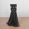 5 Pack | 22x78 inches Black DIY Premium Designer Chiffon Chair Sashes 