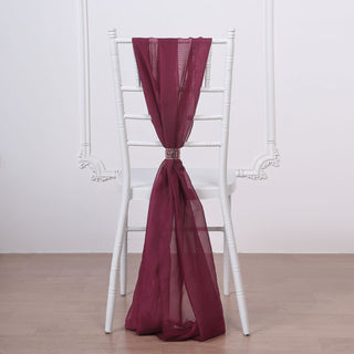 Burgundy DIY Premium Designer Chiffon Chair Sashes - Add Elegance to Your Event