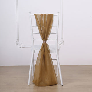 Transform Your Event with Gold Chiffon Chair Sashes