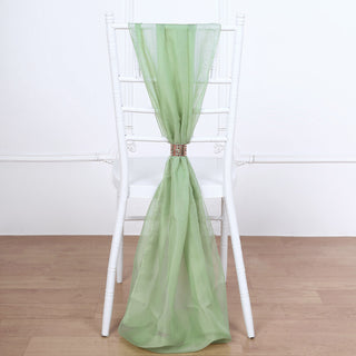 Sage Green DIY Premium Designer Chiffon Chair Sashes - Add Elegance to Your Event Decor