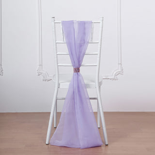 Lavender Lilac Designer Chiffon Chair Sashes - Add Elegance to Your Event
