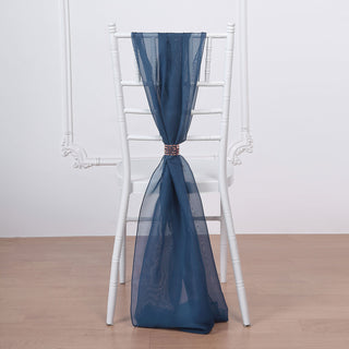 Navy Blue DIY Premium Designer Chiffon Chair Sashes - Add Elegance to Your Event Decor