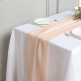 Add a Touch of Elegance to Your Wedding Table Decor with the 6ft Nude Premium Chiffon Table Runner