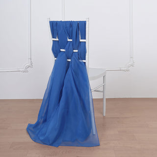 Unleash Your Creativity with Royal Blue Chiffon Chair Sashes