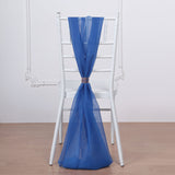 5 Pack | 22x78 Inches Royal Blue DIY Premium Designer Chiffon Chair Sashes