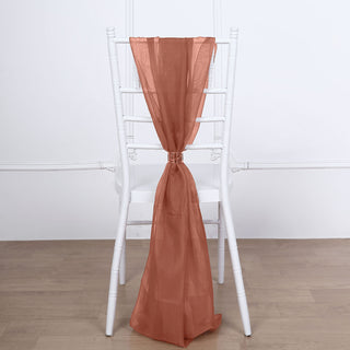 Terracotta (Rust) Chiffon Chair Sashes - The Perfect Wedding Decor
