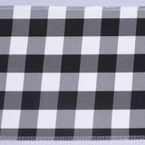 5 Pack | Buffalo Plaid Checkered Chair Sashes - Black/White