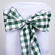 Gingham Chair Sashes | 5 PCS | Green/White | Buffalo Plaid Checkered Polyester Chair Sashes #whtbkgd
