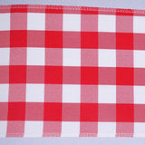 Gingham Chair Sashes | 5 PCS | Red/White | Buffalo Plaid Checkered Polyester Chair Sashes#whtbkgd