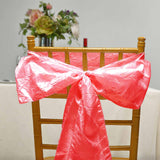5 PCS | 6"x106" Coral Crinkle Crushed Taffeta Chair Sashes - Clearance SALE