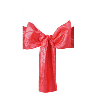 Enhance Your Event Decor with Coral Crinkle Crushed Taffeta Chair Sashes