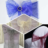 5 PCS | 7"x108" Chocolate Embroidered Organza Chair Sashes