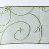 5 PCS | 7"x108" Olive Green Embroidered Organza Chair Sashes