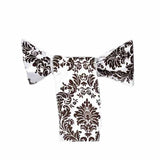 Versatile and Elegant Chocolate / White Taffeta Damask Flocking Chair Tie Bow Sashes