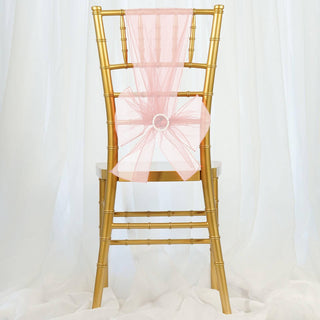 Elevate Your Event Decor with Blush Sheer Organza Chair Sashes