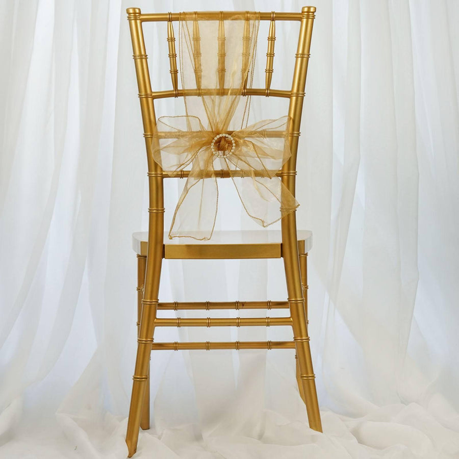 5pc x Chair Sash Organza - Gold