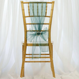 Add a Touch of Elegance with Hunter Emerald Green Sheer Organza Chair Sashes