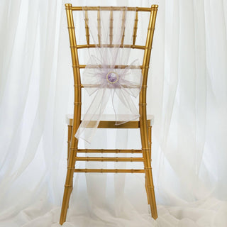 Lavender Lilac Sheer Organza Chair Sashes - Add Elegance to Your Event Decor
