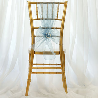 Add a Touch of Elegance with Serenity Blue Sheer Organza Chair Sashes