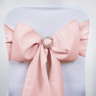 Elegant Blush Polyester Chair Sashes for Stunning Wedding Decor