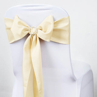 Beige Polyester Chair Sashes - Add Elegance and Charm to Your Event Decor
