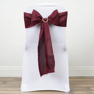 Enhance Your Event Decor with Burgundy Polyester Chair Sashes