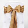 5 PCS | 6x108inch Gold Polyester Chair Sash#whtbkgd