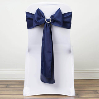 Add Elegance to Your Event with Navy Blue Polyester Chair Sashes