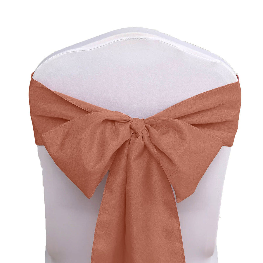 5 Pack 6"x108inch Terracotta (Rust) Polyester Chair Sashes#whtbkgd