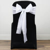 5 PCS WHITE Polyester Chair Sashes Tie Bows Catering Wedding Party Decorations - 6x108"