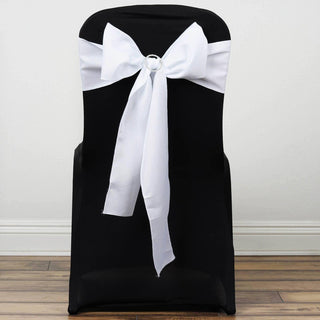 Elegant White Polyester Chair Sashes