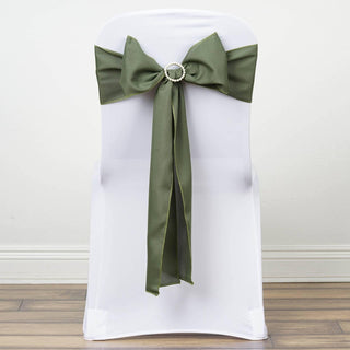 Add Elegance to Your Event with Olive Green Polyester Chair Sashes
