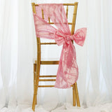 5 PCS | 7 Inch x 106 Inch | Pink Pintuck Chair Sash | TableclothsFactory