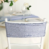 5 Pack | 6inch x 15inch Dusty Blue Sequin Spandex Chair Sashes