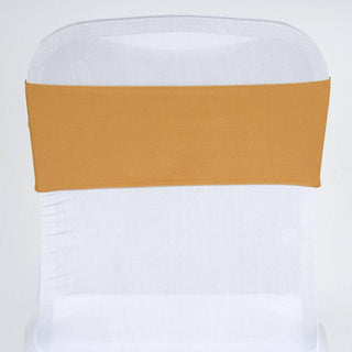 Durable and Stylish Gold Spandex Chair Sashes
