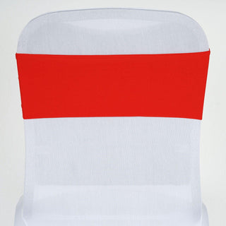 Durable and Easy to Maintain Red Spandex Stretch Chair Sashes Bands