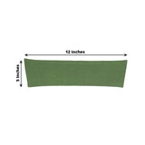 5 pack | 5"x12" Olive Green Spandex Stretch Chair Sash