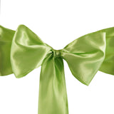 5pcs Apple Green SATIN Chair Sashes Tie Bows Catering Wedding Party Decorations - 6x106"#whtbkgd