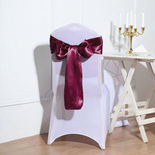 Create Unforgettable Memories with Eggplant Satin Chair Sashes