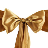5 pack | 6 inch x106 inch Gold Satin Chair Sash#whtbkgd