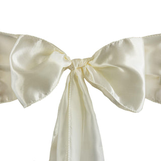 Transform Your Event Decor with Ivory Satin Chair Sashes
