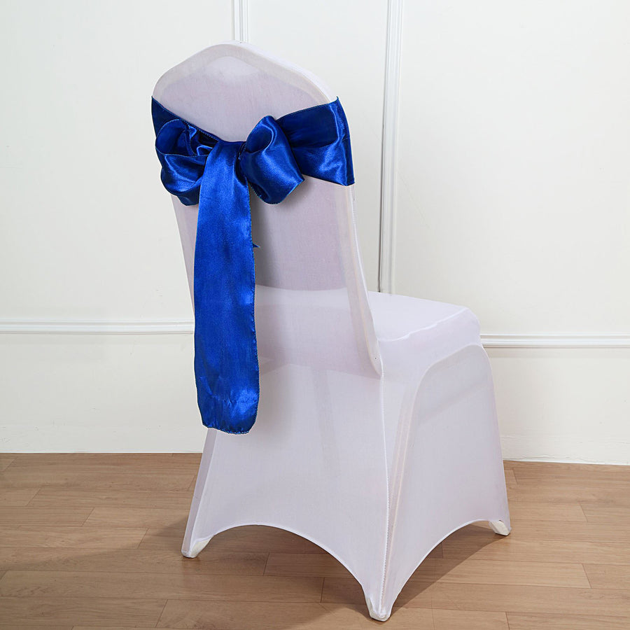 5 pack | 6"x106" Royal Blue Satin Chair Sash